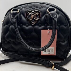 Juicy Couture Black Heart-Patterned Satchel NWT